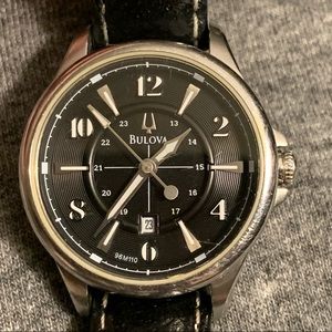 Bulova Adventurer Leather & Stainless Steel Watch